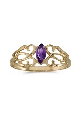 nice marquise amethyst filigree yellow gold birthstone baby ring
